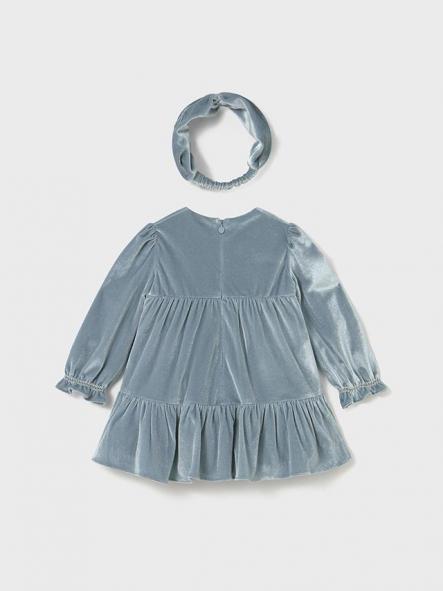 Mayoral Vestido Terciopelo Con Diadema 15-02904-072 Blue Bell [1]
