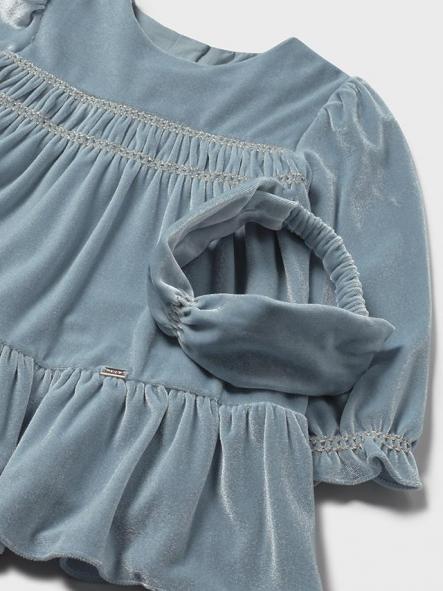 Mayoral Vestido Terciopelo Con Diadema 15-02904-072 Blue Bell [2]