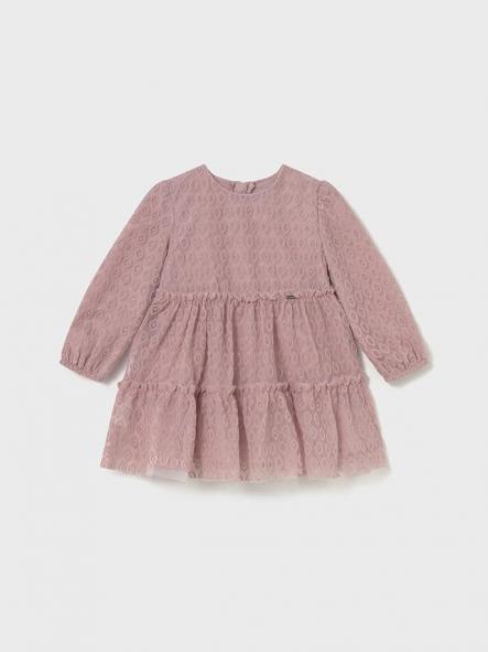 Mayoral Vestido Tul Flocado 15-02907-078 Cuarzo