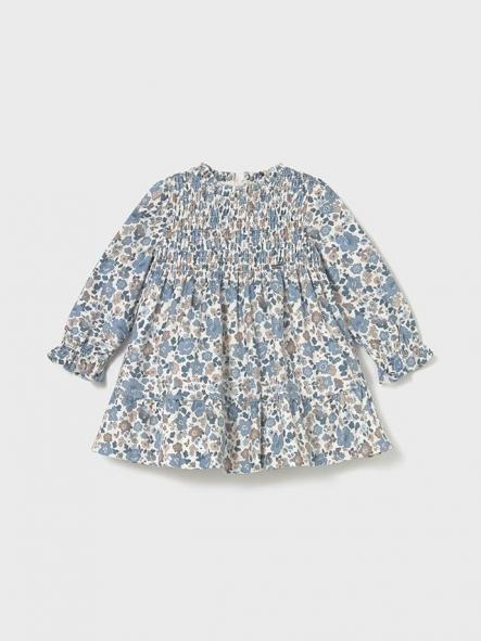 Mayoral Vestido Terciopelo Estampado 15-02909-026 Blue Bell [1]