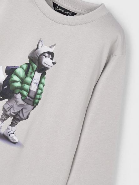 Mayoral Camiseta M/L "Wolf" 15-04083-010 Humo [5]