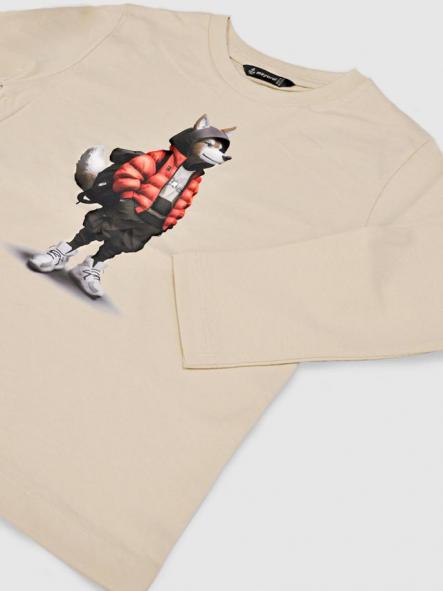 Mayoral Camiseta M/L "Wolf" 15-04083-011 Cereal  [2]