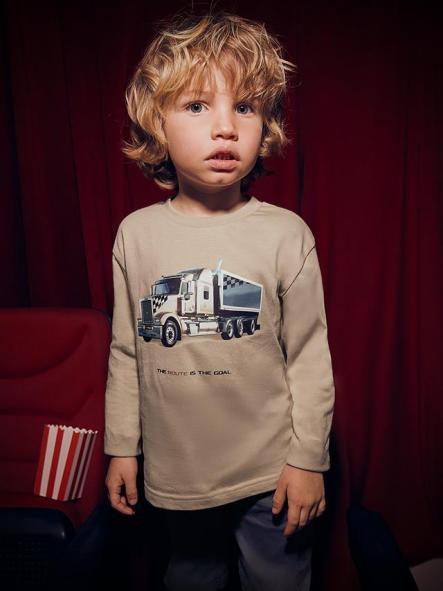 Mayoral Camiseta M/L "Truck" 15-04085-020 Visón