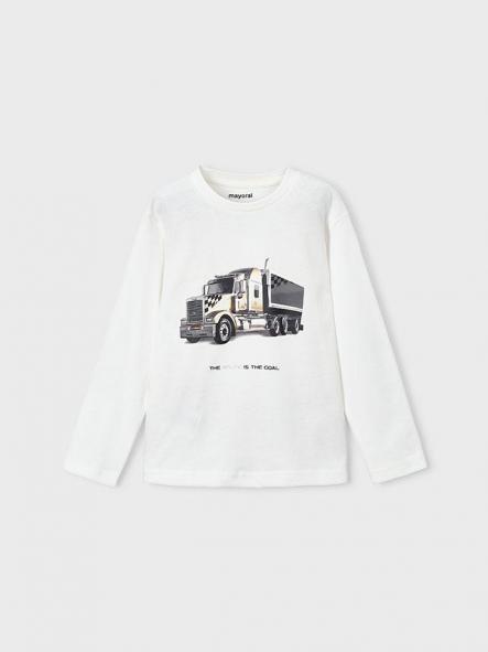 Mayoral Camiseta M/L "Truck" 15-04085-021 Nata