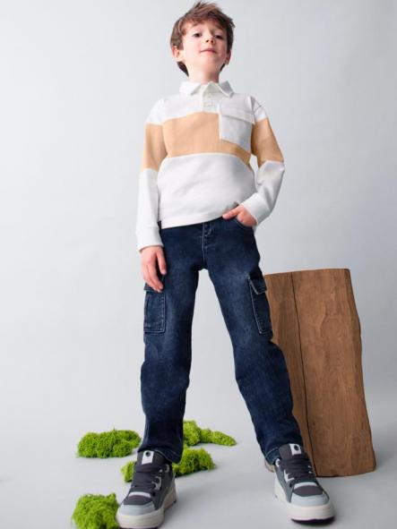 Mayoral Pantalón Soft Denim Cargo 15-04563-022 Blue.Black [2]