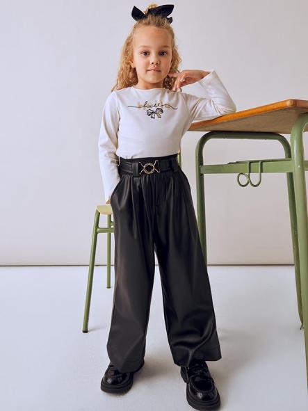 Mayoral Pantalon Largo Pu Wide Leg 15-04574-070 Negro