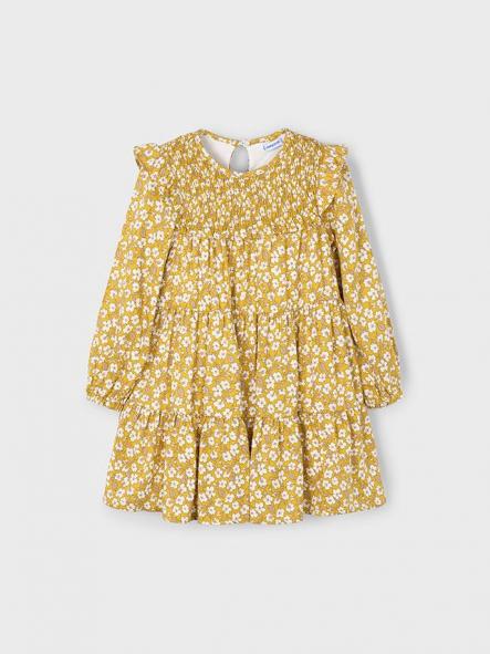 Mayoral Vestido Viella Estampado 15-04912-041 Mostaza