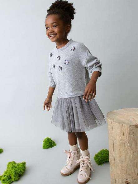Mayoral Vestido Tricot Combinado 15-04918-029 Plata.vig