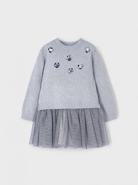 Mayoral Vestido Tricot Combinado 15-04918-029 Plata.vig [2]