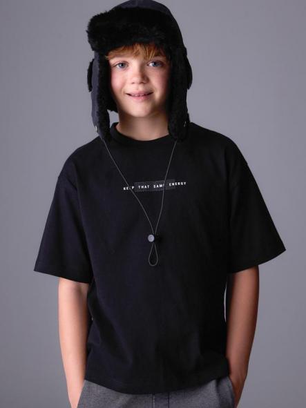 Mayoral Camiseta M/C Print Relieve 15-07001-018 Negro