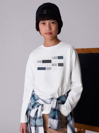 Mayoral Camiseta M/L Embossed 15-07012-043 Nata