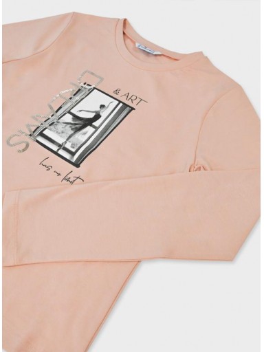 Mayoral Camiseta M/L Bordados 15-07017-085 Nude  [2]