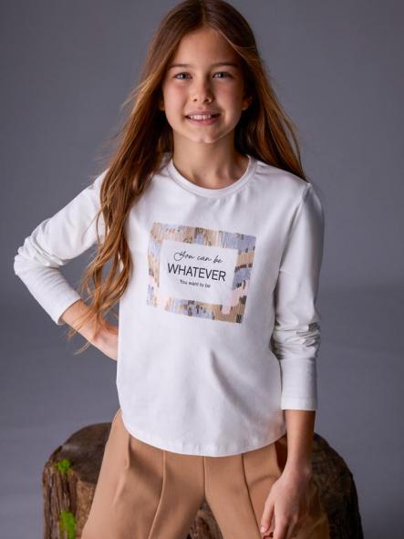 Mayoral Camiseta M/L Bordada 15-07018-088 Nata.nude