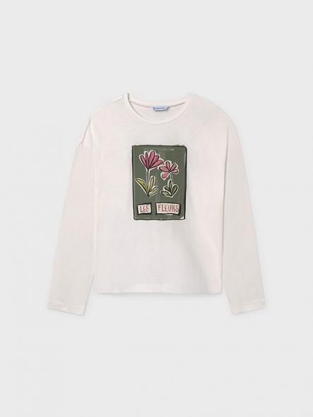Mayoral Camiseta M/L Flor 15-07020-091 Nata.caz