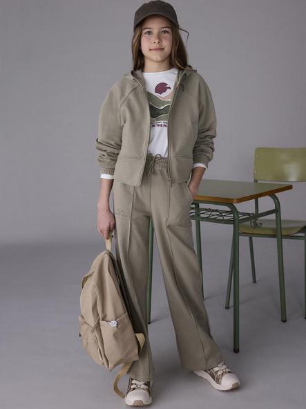 Mayoral Pantalón Largo Felpa Wide Leg 15-07579-011 Oliva