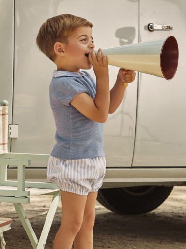 Juliana Vistiendo Bebés Conjunto 2  Piezas Pantalón Tela Rayada "Limonada" 26076