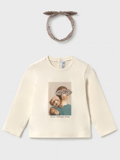 Mayoral Camiseta M/L Con Diadema 16-02003-090 Soja [0]