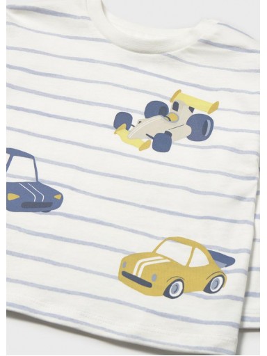 Mayoral Camiseta M/L Rayas Y Print 16-02011-047 Celeste [3]
