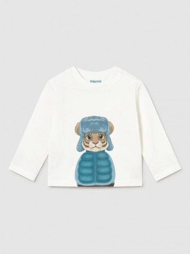 Mayoral Camiseta M/L Animal Play 16-02015-018 Nata [0]