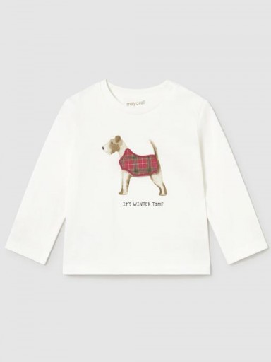 Mayoral Camiseta M/L Aplique Play 16-02019-026 Nata [0]