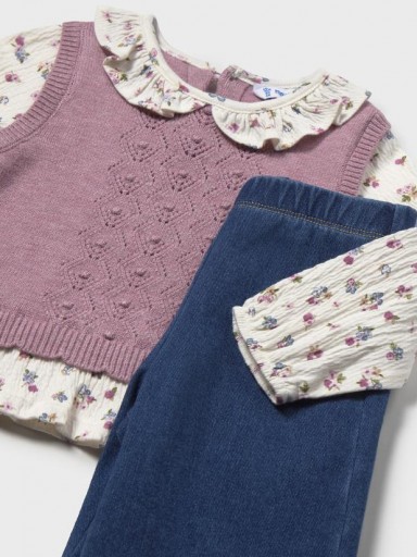 Mayoral Conjunto Pantalón Chaleco Unido 16-02536-016 Violeta [3]