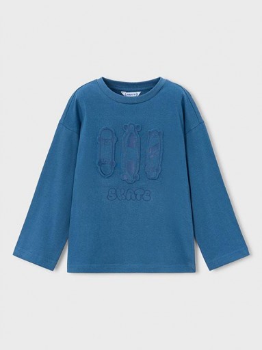 Mayoral Camiseta M/L Embossed Tablas 16-04004-076 Glaciar [1]