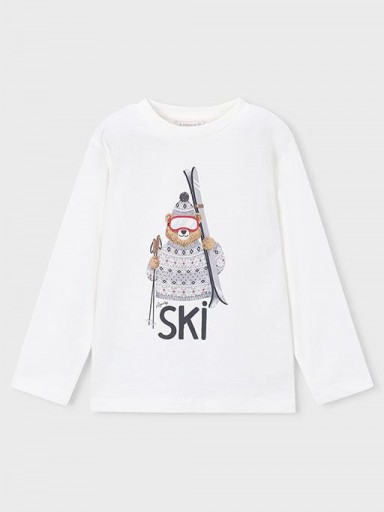 Mayoral Camiseta M/L Print Oso Ski 16-04024-077 Nata [1]