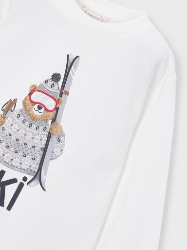 Mayoral Camiseta M/L Print Oso Ski 16-04024-077 Nata [3]