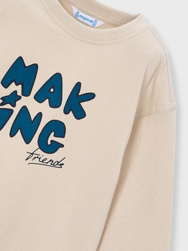Mayoral Camiseta M/L For Every One 16-04025-071 Piedra [2]