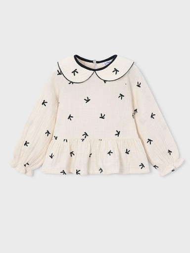 Mayoral Blusa Bordada Lazos 16-04150-030 soja [2]