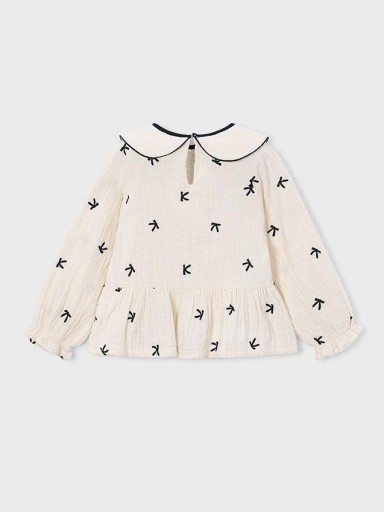 Mayoral Blusa Bordada Lazos 16-04150-030 soja [3]