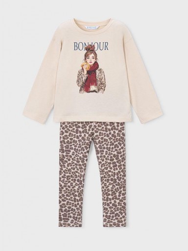 Mayoral Conjunto Leggins Punto Estampado 16-04734-075 Castaña [2]