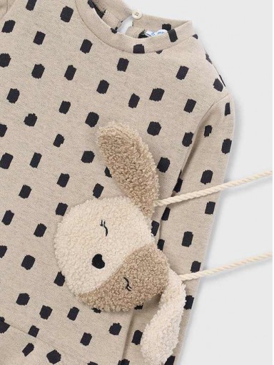 Mayoral Vestido Felpa Punto Jacquard Bolso 16-04912-010 Quinoa [2]
