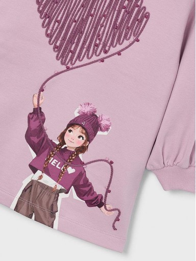 Mayoral Vestido Felpa Serigrafiado 16-04914-016 Malva [2]