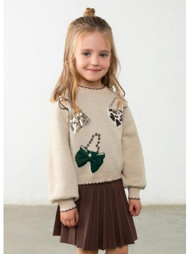 Mayoral Conjunto Falda Tricot Jacquard 16-04933-056 Cafe [0]