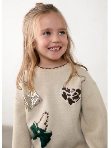 Mayoral Conjunto Falda Tricot Jacquard 16-04933-056 Cafe [1]