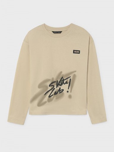 Mayoral Camiseta M/L Print 16-07044-037 Piedra [1]
