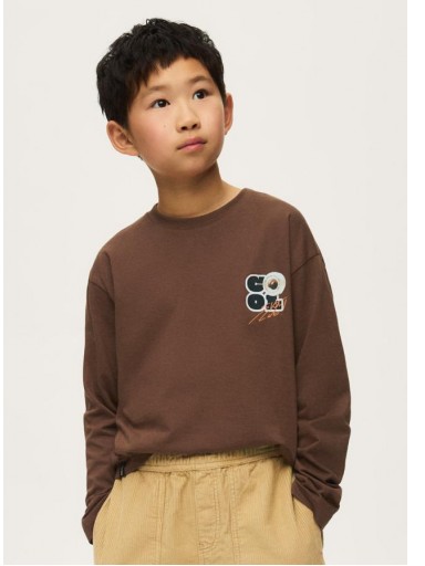 Mayoral Camiseta M/L Back Print 16-07047-045 Chocolate [0]
