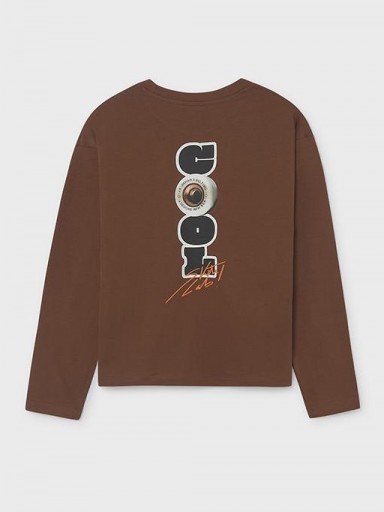 Mayoral Camiseta M/L Back Print 16-07047-045 Chocolate [2]