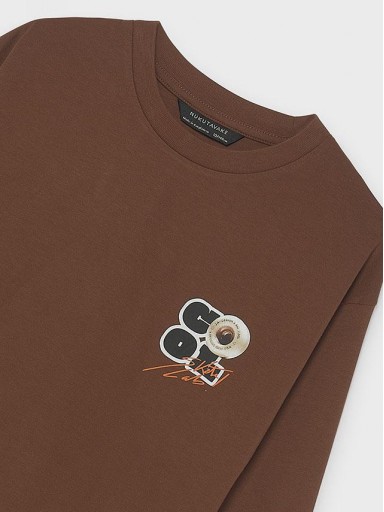 Mayoral Camiseta M/L Back Print 16-07047-045 Chocolate [3]