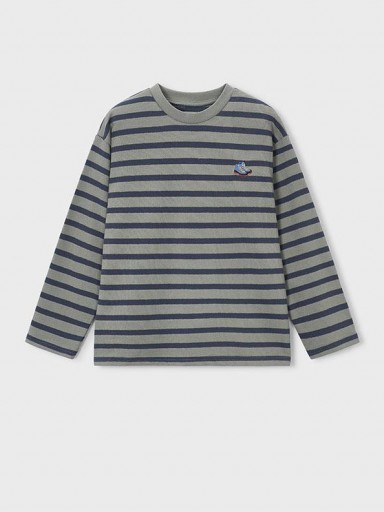 Mayoral Camiseta M/L Rayas 16-07053-452 Musgo [2]
