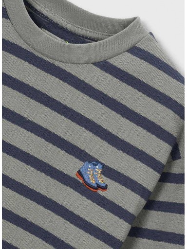 Mayoral Camiseta M/L Rayas 16-07053-452 Musgo [4]