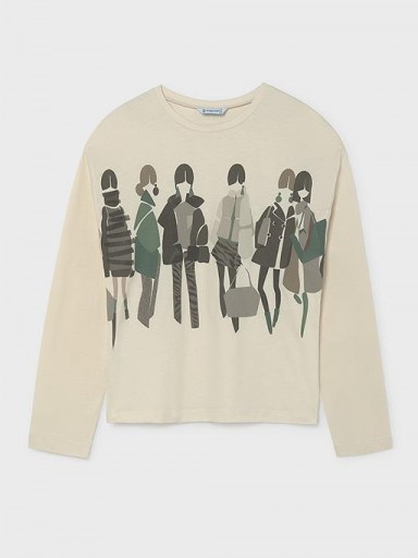 Mayoral Camiseta M/L Serigrafiada 16-07061-086 Crema [1]