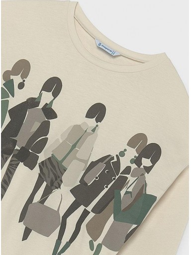 Mayoral Camiseta M/L Serigrafiada 16-07061-086 Crema [3]