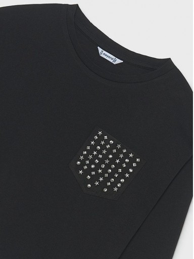 Mayoral Camiseta Bolsillo Tachas 16-07063-058 Negro [2]