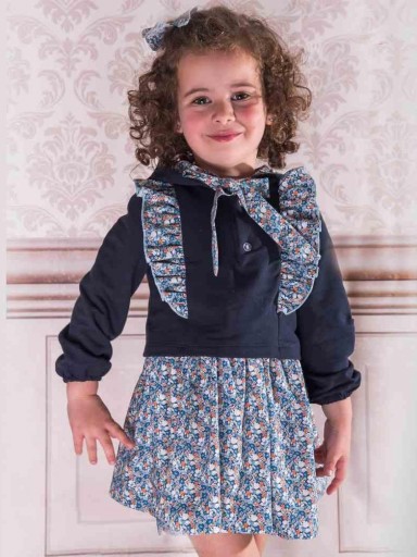 Daniesty Vestido Infantil Vuelo Cuerpo Marino Falda Estampada Flores Familia Marsella 002 [0]