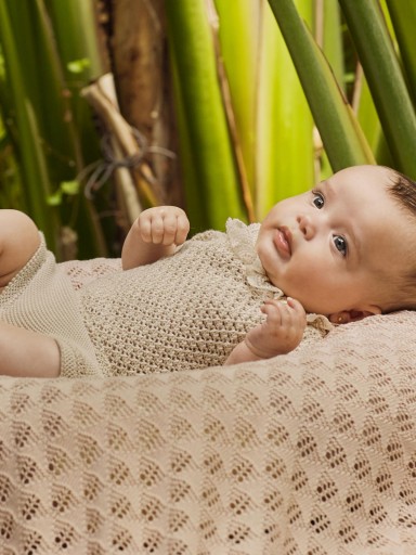 Juliana Vistiendo Bebés Conjunto Bebe niña jersey manga corta Volante braguita Punto 26059