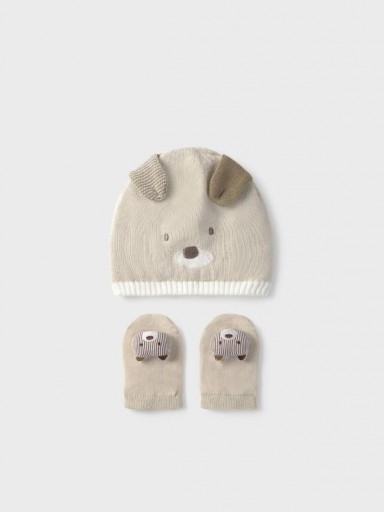 Mayoral Set gorro y calcetines 25-09874-031 Piedra
