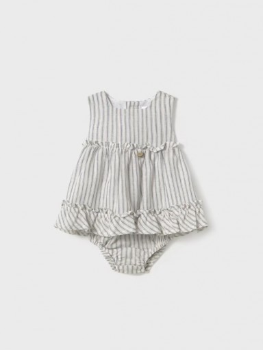 Mayoral Vestido con cubre pañal 25-01844-011 Natural