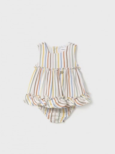 Mayoral Vestido con cubre pañal 25-01844-010 Rayas